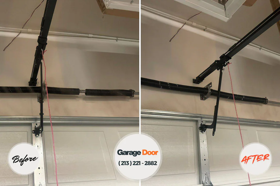 Before and after: garage door repair Hattiesburg, MS